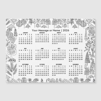 Woodland Trees 2026 Calendar Personalised Magnet