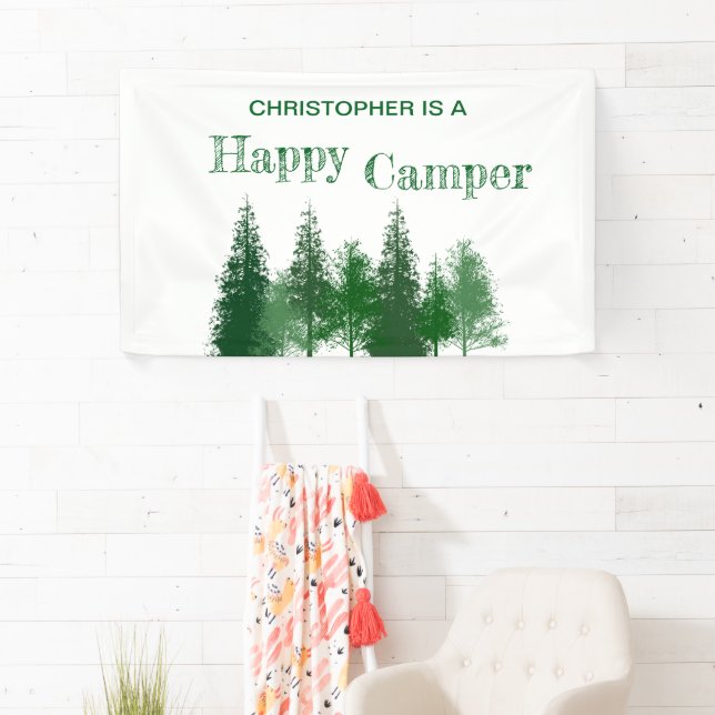 Woodland Trees Birthday Banner (Insitu)