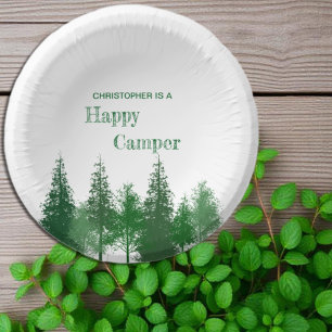 Woodland Trees Birthday Paper Plate