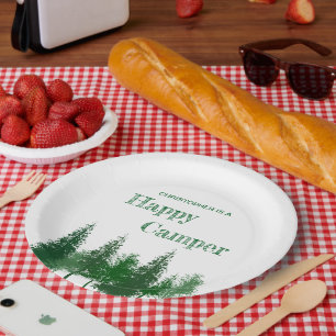 Woodland Trees Birthday Paper Plate