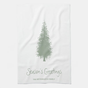 Woodland Trees Christmas Tea Towel