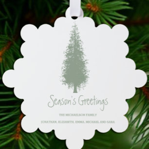 Woodland Trees Christmas Tree Decoration Card