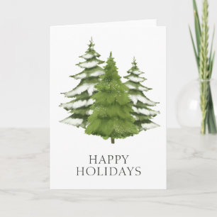 Woodland Trees Themed Christmas Personalised Holiday Card