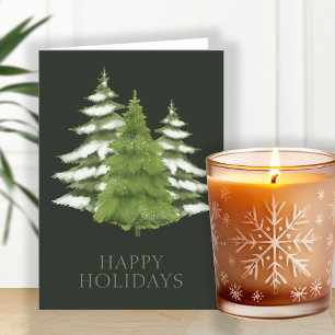 Woodland Trees Themed Christmas Personalised Holiday Card