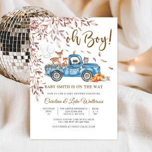 Woodland Truck Baby Shower Invitation