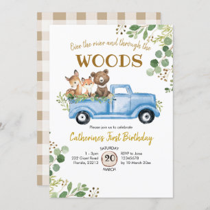 Woodland Truck Birthday Invitation