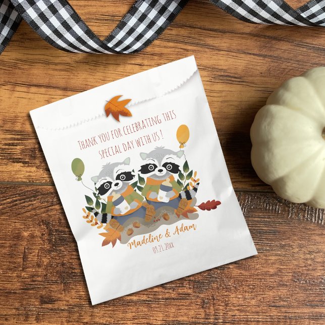 Woodland Twin Raccoons Baby Shower Favour Bags (Creator Uploaded)
