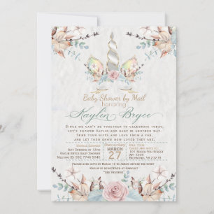 Woodland Unicorn Virtual Baby Shower Kaylin7 Inv Invitation