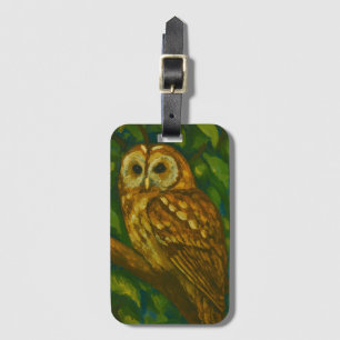 Woodland Watcher – Realistic Owl Art Luggage Tag