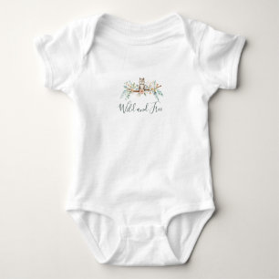 Woodland Watercolor Animals Baby Bodysuit
