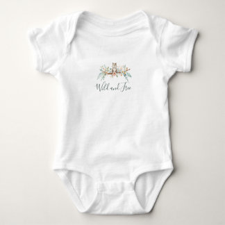 Woodland Watercolor Animals Baby Bodysuit