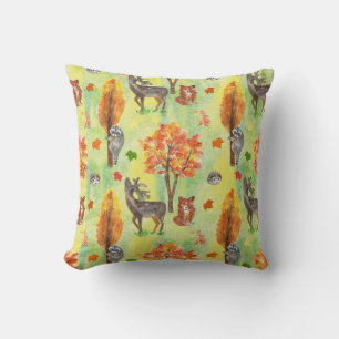 Woodland Watercolor animals Cushion