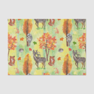 Woodland Watercolor animals Tissue Paper