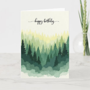 Woodland Watercolor Birthday Card