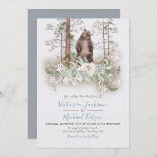 Woodland Watercolor Forest Wedding invitations