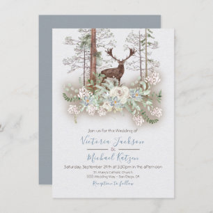 Woodland Watercolor Forest Wedding invitations