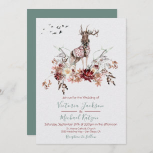Woodland Watercolor Winter Wedding invitations