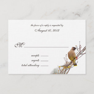 Woodland Waxwing Wedding RSVP Card