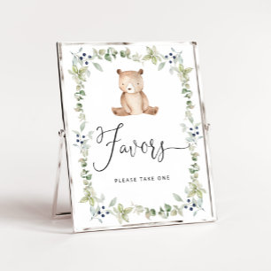 Woodland we can bearly wait baby Favours sign