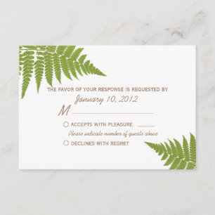 Woodland Wedding Fern RSVP Card