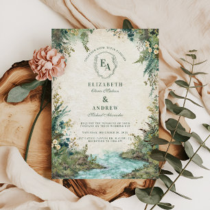 Woodland Wedding Forest Greenery Rustic Wedding Invitation