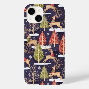Woodland Whimsical Reindeers Winter Case-Mate iPhone 14 Case