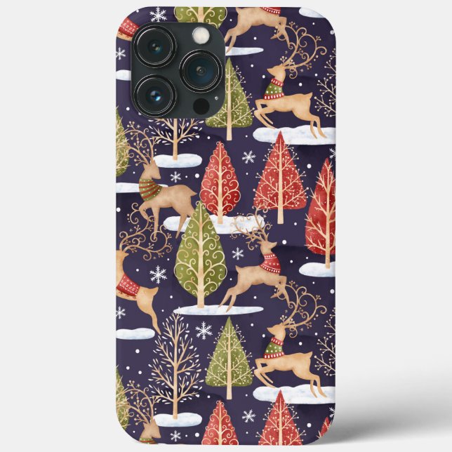 Woodland Whimsical Reindeers Winter Case-Mate iPhone Case (Back)