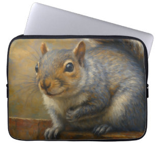 Woodland Whimsy – Realistic Squirrel Portrait Laptop Sleeve