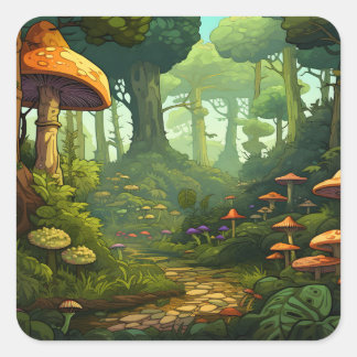 Woodland Whimsy Square Sticker