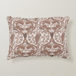 Woodland Whispers/Owls and Squirrels in the Oak/mo Decorative Cushion