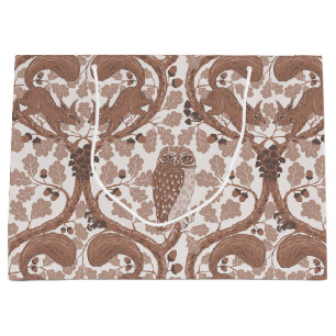 Woodland Whispers/Owls and Squirrels in the Oak/mo Large Gift Bag