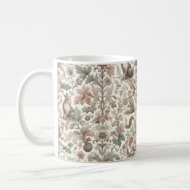 Woodland Whispers: Victorian Nature Elegance Coffee Mug (Left)
