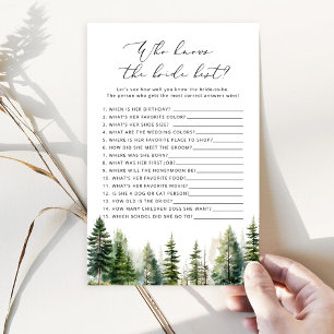 Woodland Who knows the bride best game