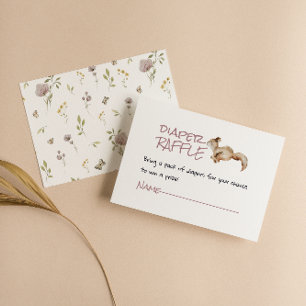 Woodland Wild Forest Squirrel Animal Diaper Raffle Enclosure Card