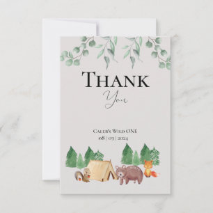 Woodland Wild ONE  Thank You Card