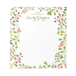 Woodland Wildflower Personalised Social Stationery Notepad