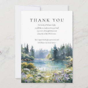 Woodland Wildflowers  Lake Bereavement Funeral Thank You Card