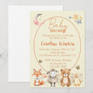 Woodland Wildlife Baby Shower   Invitation