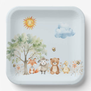 Woodland Wildlife Baby Shower   Paper Plate