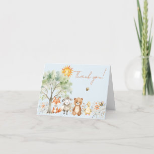 Woodland Wildlife Baby Shower Thank You Card