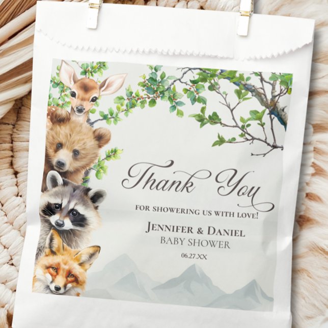Woodland Wildlife Baby Shower Thank You Favour Bag (Creator Uploaded)