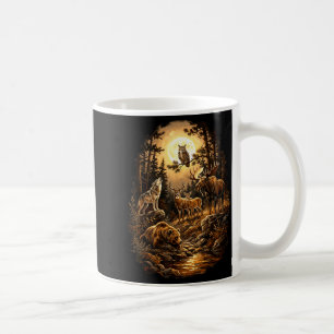 Woodland Wildlife Bear Wolf Moose Deer Owl Forest Coffee Mug