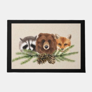 Woodland Wildlife Christmas Doormat Door Mat
