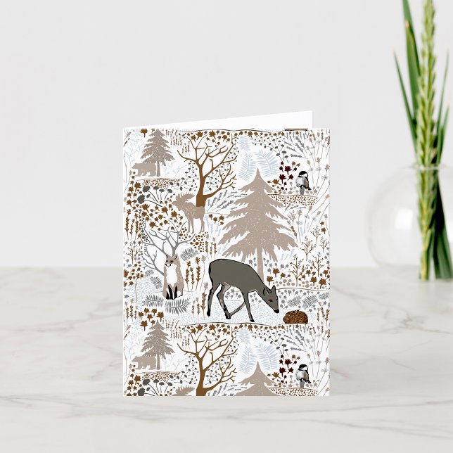Woodland Wildlife Deer Fox Moose Greeting Or Blank Thank You Card (Woodland Wildlife Deer Fox Moose Greeting Or Blank Thank You Card by Jenn Steffen Art)