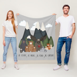Woodland Wildlife Friends Fleece Blanket