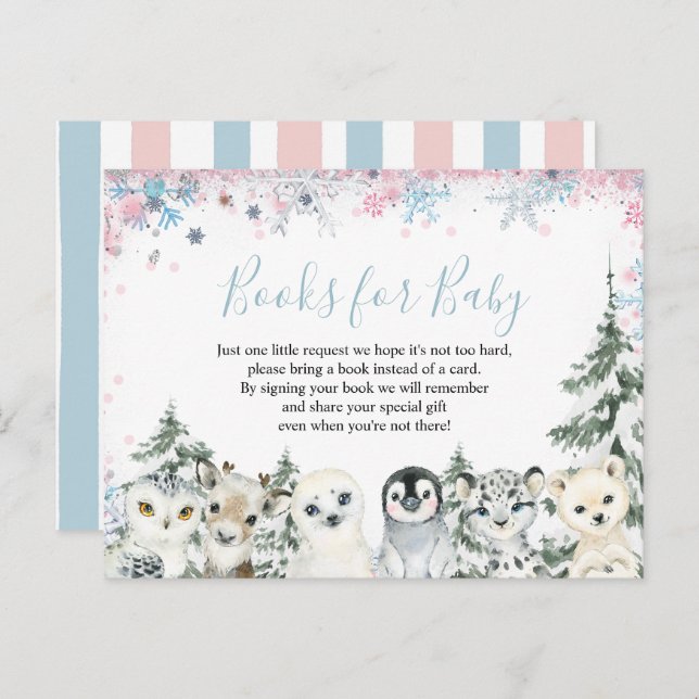 Woodland Winter Animal Artics Books for Baby Postcard (Front/Back)