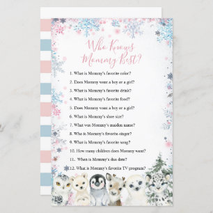 Woodland Winter Animal Artics Who Knows Mummy Best