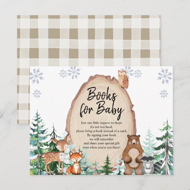 Woodland Winter Animal Forest Books for Baby Postc Postcard (Front/Back)