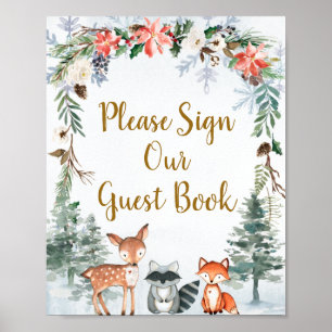 Woodland Winter Animal Please Sign our Guest