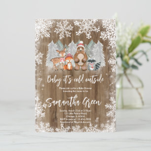 Woodland Winter Baby Shower Invitation